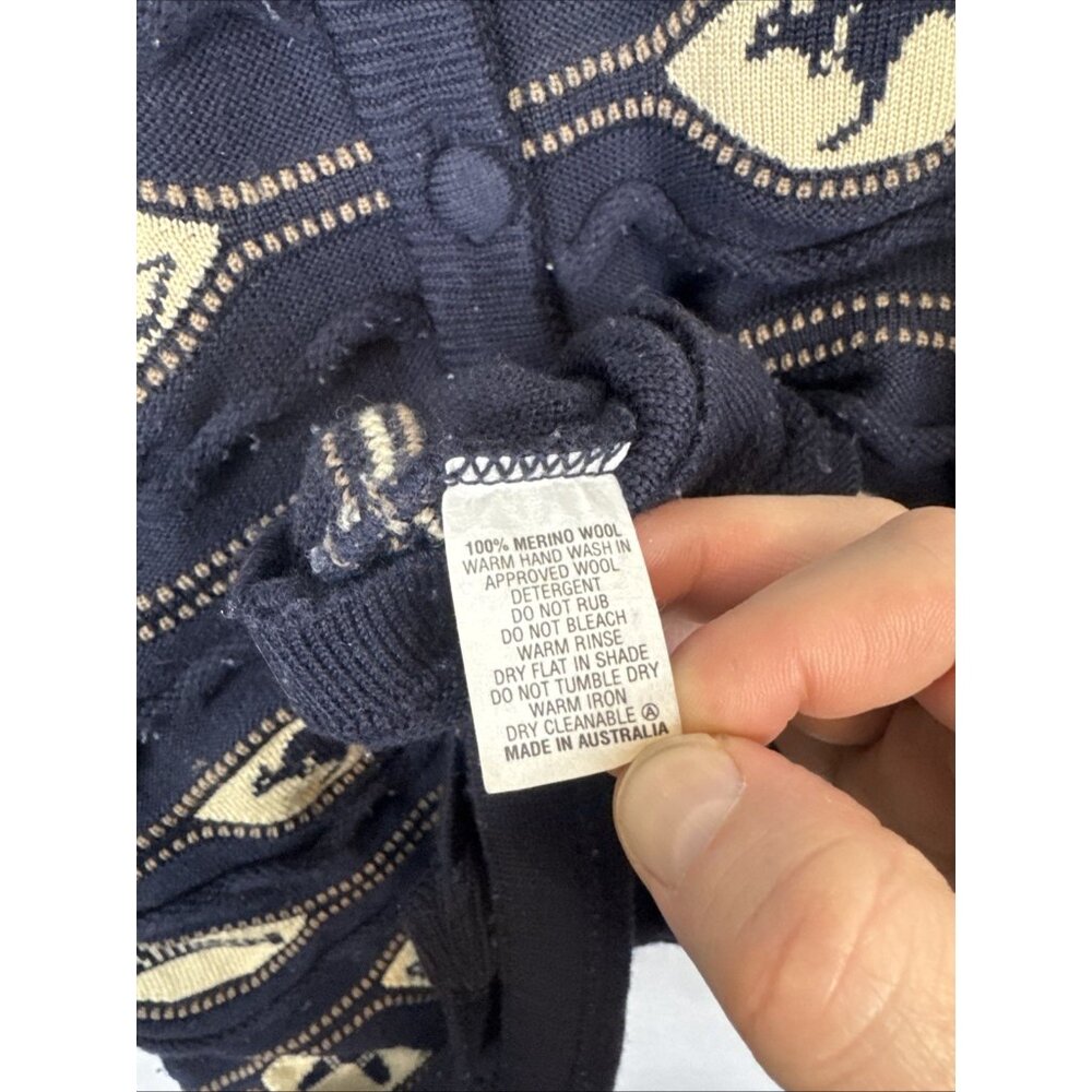 Purely Australian Women‎ XS 100% Merino Wool Cardigan Kangaroo Pattern Australia - Picture 7 of 7